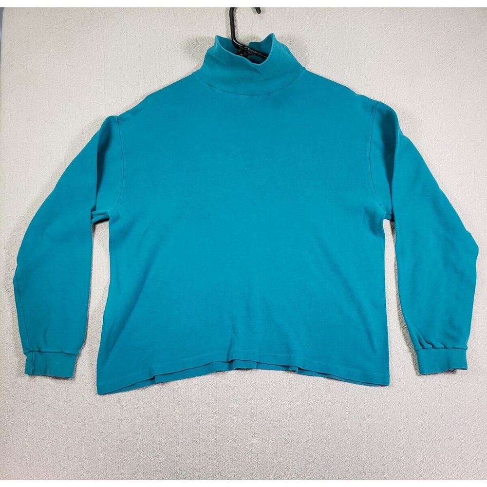 Vintage Windridge Shirt Womens Large Knit Long Sleeve Turtleneck Pullover Green